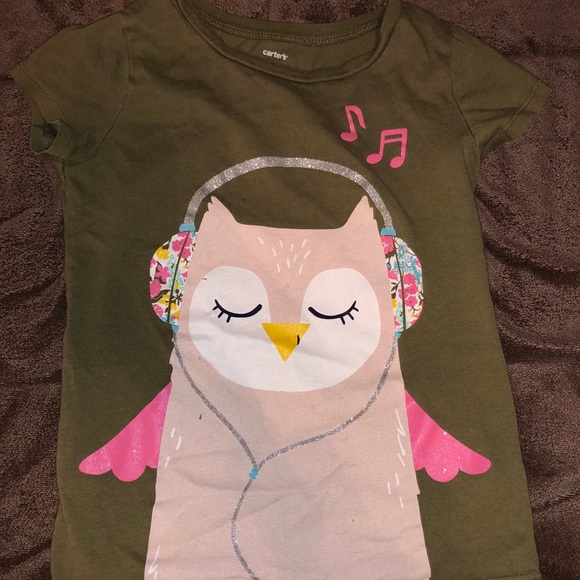 Girls size 6 owl tee - Picture 1 of 2